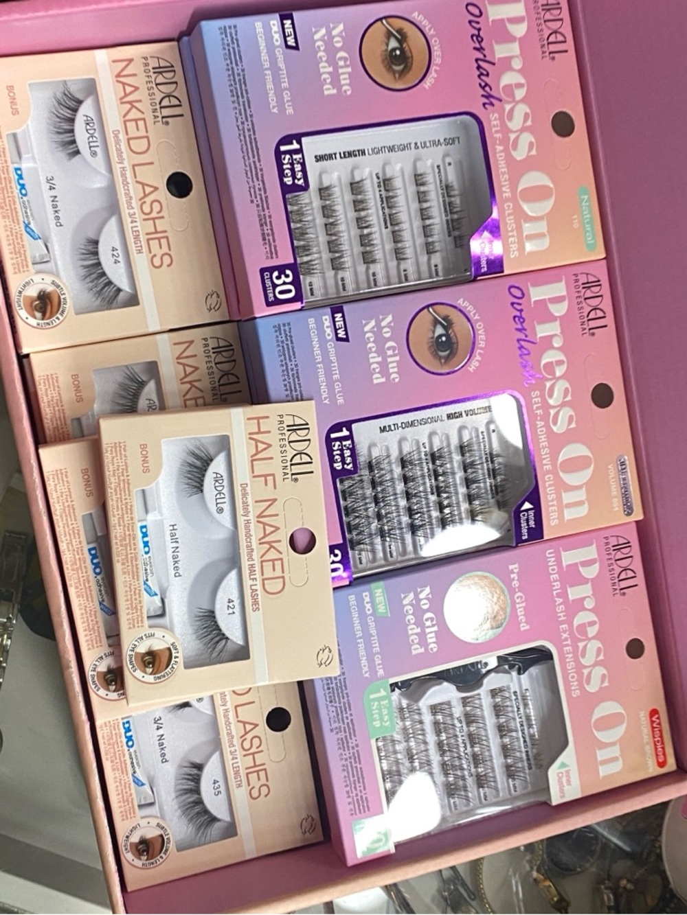 Ardell Lash Assortment in Pink and Beige Packaging